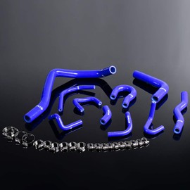 PIT66 Silicone Radiator Hose Kit,Compatible with 88-91 Civic/CRX EE EF/CR-X Base/DX/HF/Si Blue with Clamps