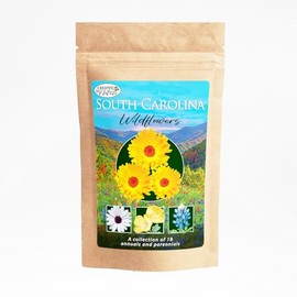South Carolina Wildflower Seed Mix - Attracts Bees & Butterflies - Heat Tolerant, Regionally Adapted Seeds for SC Gardens - Non-GMO
