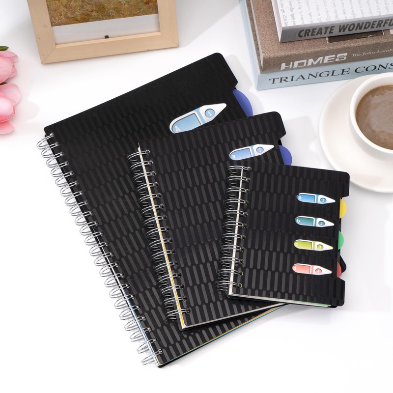 CAGIE 5 Subject Notebook with Dividers, 240 Pages Spiral Notebook