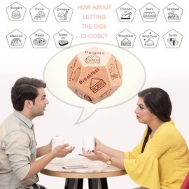 Food Decision Dice, Gifts for Him Her, Date Night Dinner Decider Dice, Anniversary Birthday Funny Valentines Day Gifts for Husband Wife Boyfriend Girlfriend Women Men Couples