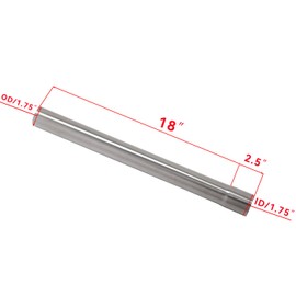 1.75 Inch Exhaust Pipe T304 Stainless Steel Exhaust Tubing,Tailpipe 1.75"OD to 1.75"ID Length 18"Straight Pipe Exhaust Universal Fitment,Connector Ada