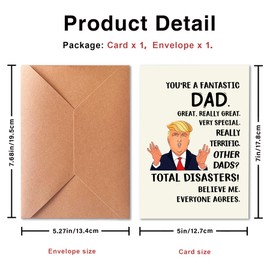 PTRUKD Funny Birthday Cards for Dads from Sons And Daughters. Universal for Men. Exclusive Wishes for Father's Day. Send Your Most Sincere Blessings To Dad On This Special Day, (You Are A Fantastic).