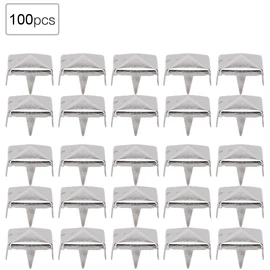 HEEPDD 100 Piezas Remaches Cuadrados Metal, 9 Mm Remaches Punta Cuero Remaches Bolsa Ropa 4 Garras Metal Tachuelas Pirámide para Punk Puntos Tachuelas Accesorios para Pulseras Ropa(Plata)