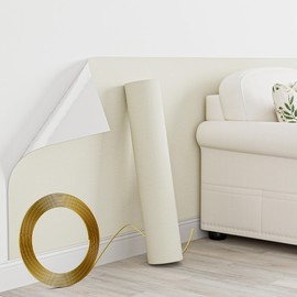 Homease 3D Wall Panels for Interior Wall Decor, Faux Linen Textured Foam Peel and Stick Wallpaper with Golden Border Strips, Waterproof Wall Covering for Any Room, 19.69 x 110.24- Light Gray