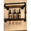 BOTAOYIYI Wine Rack Wall Mounted 2 Tier, Hanging Floating Small