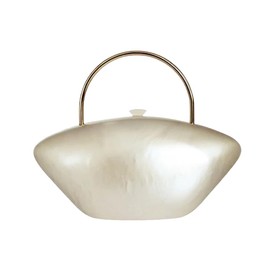 DEBIMY Acrylic Shell Shaped Clutch Purse Marbling Evening Handbags for Women Wedding Party Prom Cross Body Bag Beige