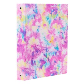 Steel Mill & Co Cute Decorative Hardcover 3 Ring Binder for Letter Size Paper, 1 Inch Round Rings, Floral Binder Organizer for School/Office (Tie Dye)