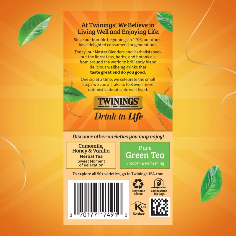 Twinings Peppermint Creamy Vanilla Herbal Tea 20 Count Fresh Sealed