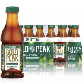 Gourmet Kitchn Gold Peak Naturally Sweet Real Brewed Tea, Picked for Peak Taste, Made with Cane Sugar -(18.5oz / 18pk per Box), Total 36 Bottles