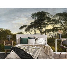 TUNDJ - Vintage Scenery Wallpaper Forest Landscape Wall Mural for Living Room Bedroom（Not Peel and Stick）