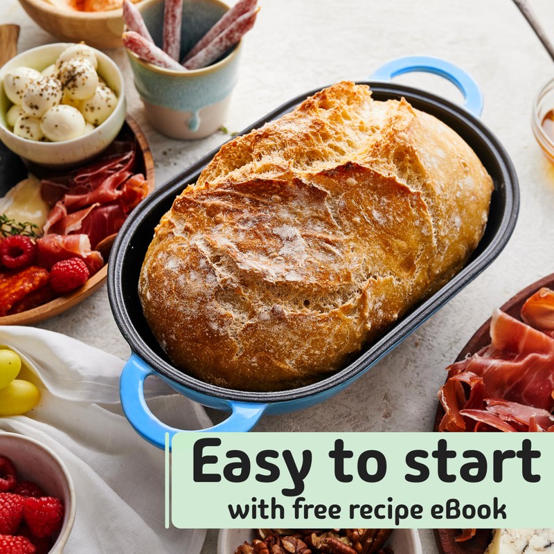 LoafNest: The Original Breadbaking Dutch Oven. 2 Qt Covered Cast