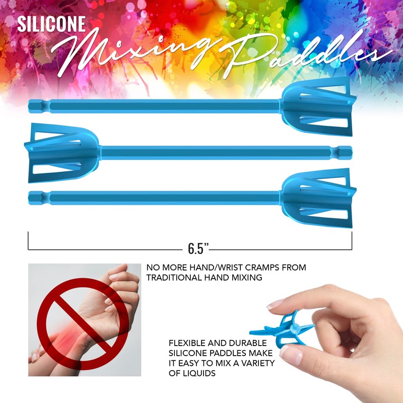 Epoxy Resin Mixer Silicone Paddles - 12 Reusable Pixiss Multipurpose