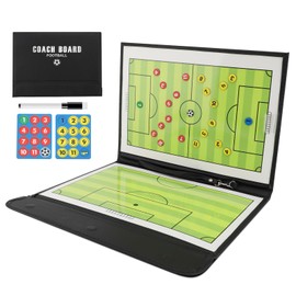 Dry Erase Soccer Lineup Board Folding Magnetic Soccer Coaching Board Clipboard with Marker Pen for