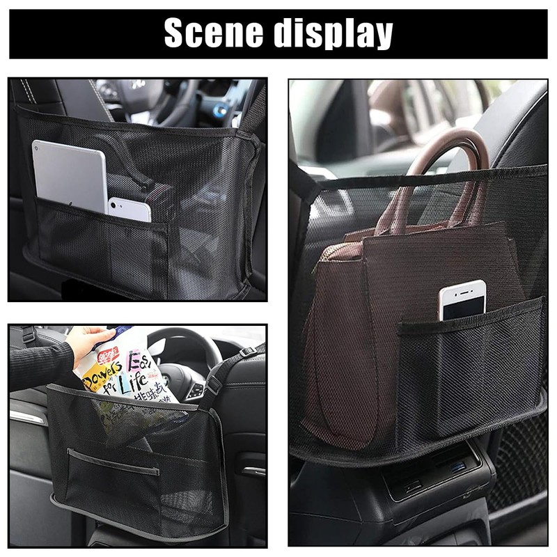 GLSOWEE Handbag Holder for Car, Auto Net Pocket Purse Holder