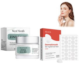 Zinksalbe gegen Pickel 50g + 144 Pcs Akne Pickel Patches, Zinksalbe Gesicht mit Teebaumöl und Salicylsäure, Körper Akne Creme, Creme gegen Pickel fur alle Hauttypen