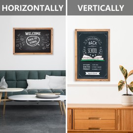 KOOLDE Magnetic Chalkboard 12'' x 16'' Hanging Framed Wall Chalkboard, Wood Frame Board Sign Blackboard for Kids, Home, Office, Restaurant