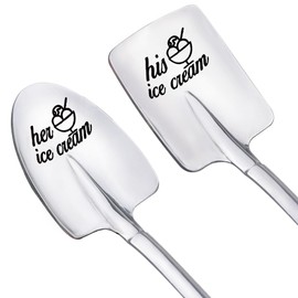 Girlfriend Boyfriend Gifts for Couples Christmas Birthday Gift for Husband Wife Wedding Gift for Fiance Fiancee Engagement Gifts for Ice Cream Lovers Gift for His and Hers Gifts for Couple Spoon 2pcs