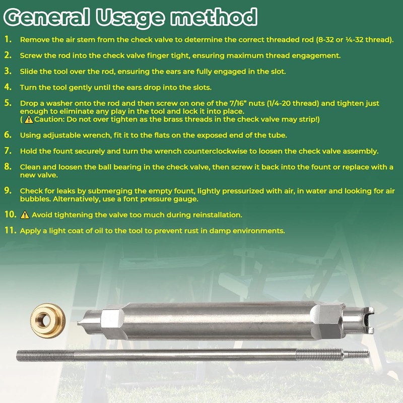 MOTOQUEEN for Coleman Double END Check Valve Removal Wide Narrow