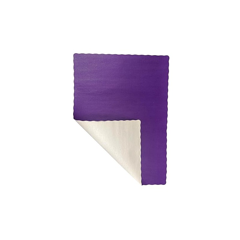 Paper Placemats - Disposable - Scalloped Edge (Purple, 100)