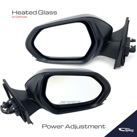 Spieg Side Mirror Set for 2016-2022 Toyota Prius | Pair Side View Mirror Assembly with Power Adjustment Heated Glass Manual Folding | Textured Black Cover 5 Pins TO1320354 and TO1321354
