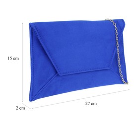 Girly Handbags Womens Plain Suede Clutch Bag - Royal Blue
