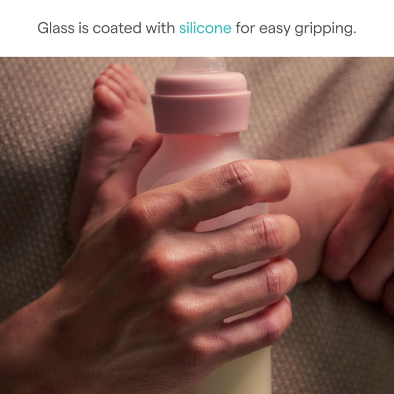 Munchkin Bond Silicone Coated Glass Baby Bottles - Anti-Colic Feeding