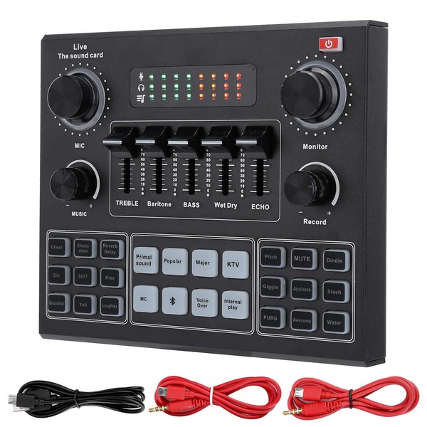 Stereo Audio Mixer, V9 Bluetooth Sound Card Stereo Audio Mixer,