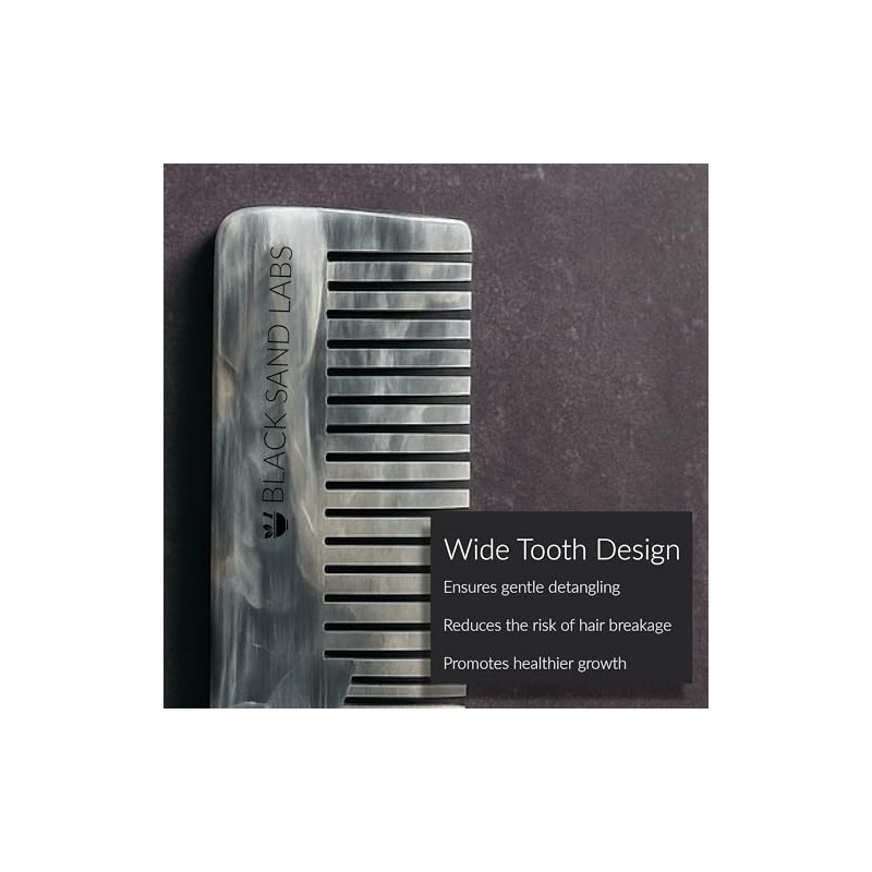 Beard & Moustache Pocket Comb - Handmade Cellulose Acetate -