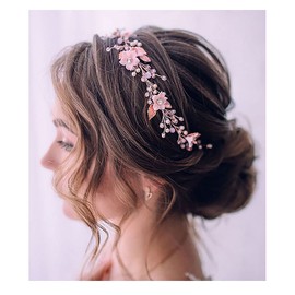Unicra Bride Wedding Hair Vine Leaf Headband Simple Headpiece Bridal Hair Accessories for Women (Silver)