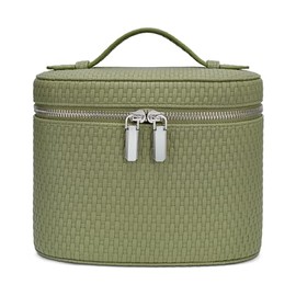 Bolsa de maquillaje, bolsa de maquillaje de viaje con compartimentos y asa, neceser portátil para mujer, 19.3 x 14 x 15.2 cm