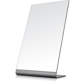 NEZZOE Rectangular Makeup Mirror for Desk, 12 inch Aluminum Table Mirror, Counter Mirror, Vanity Mirror for Bedroom, Bathroom, Dorm, Space Black