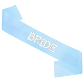 CIEHER Blue Bride Sash Bachelorette Party Favors Pearl Bridal Sash for Bride Gifts Bridal Shower Decorations