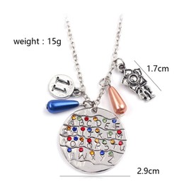 JUAEYIDDS Alphabet Necklace Keyring Fans Women Necklace for Women Teen Girls Party Favour Supplies, silver colours