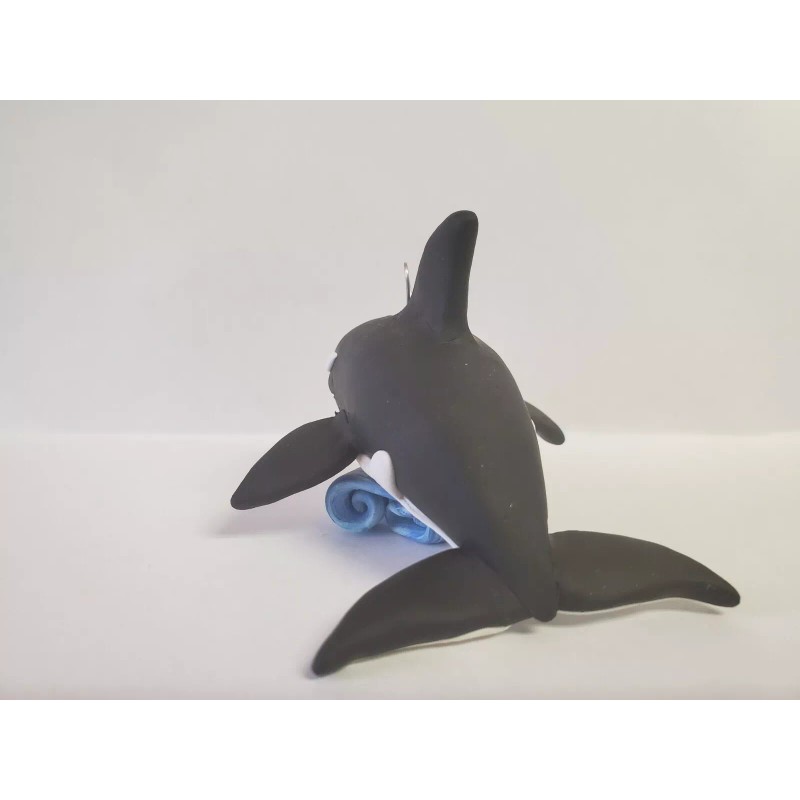 Celtic Forest Clay ORCA Christmas Ornament HAND MADE Polymer Clay
