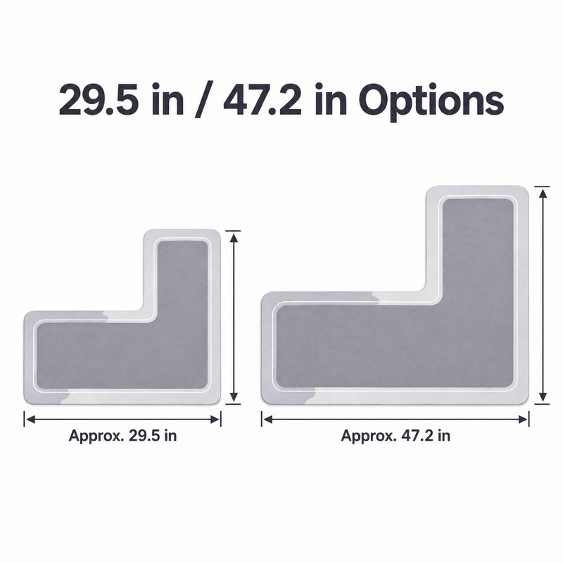 L-Shaped Diatomaceous Earth Bathroom Mat for Shower Entry – Absorbent