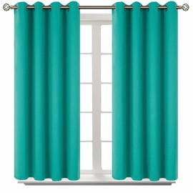 BGment Room Darkening Curtains 54 Inches Long - Grommet Thermal Insulated Drapes Window Treatment Curtains for Bedroom, 2 Panels, 52 x 54 Inch, Teal