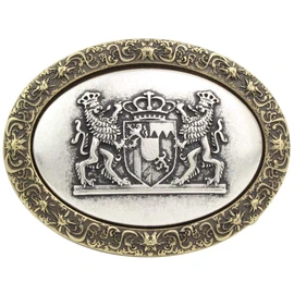 BELTINGER Belt Buckle Coat of Arms Bavaria 4.0 cm | Buckle Interchangeable Buckle Belt Buckle 40 mm Solid | For Traditional Costume, Two-tone G/S
