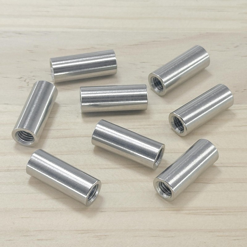 8 PCS Cylindrical Coupling Nuts, 304 Stainless Steel Round Connector