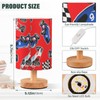 SPRIPORT Red White Blue Racing Cars Bedside Table Lamp for