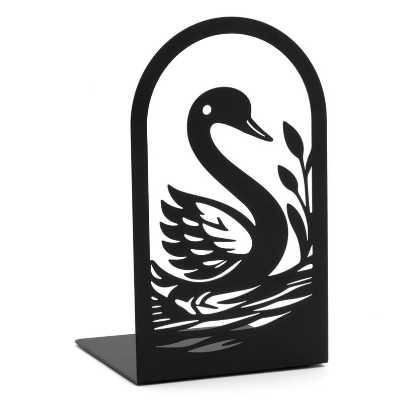 CKB LTD Set of 2 Swan Bookends, Decorative Flat Book