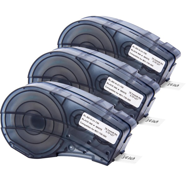 YUANQIMM Compatible M21-750-595-WT Vinyl Label Tape Replacement for M21-750-595 Black