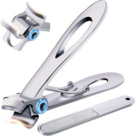 Parishop Nail Clippers for Thick Nails - Clean 15mm Wide Jaw Opening Thick Nail File Large Stainless Steel Nail Clippers with Extra Large Finger Nail Clippers for Men