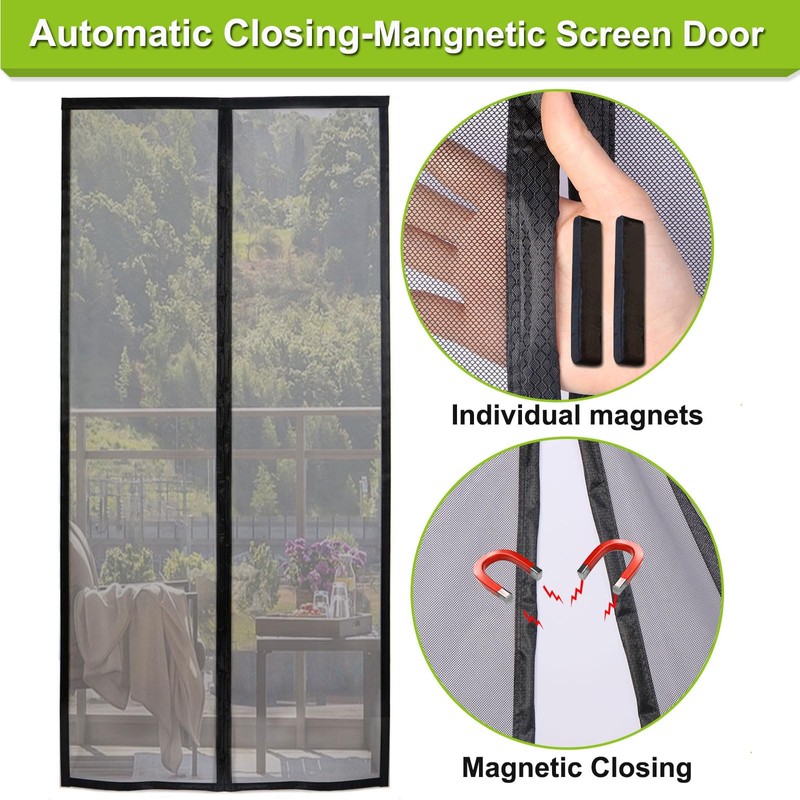 Risareyi Magnetic Fly Screens for Windows 70x150cm, Upgraded Black Mesh