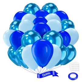 Chibon Multi-Blue Balloons Set,60pcs 12 inch multi-blue Balloons Kit for Birthday,Baby Shower,Wedding,Graduation Party Decorations