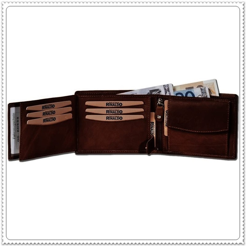 Leather Men's Wallet (262B), brown, Classic