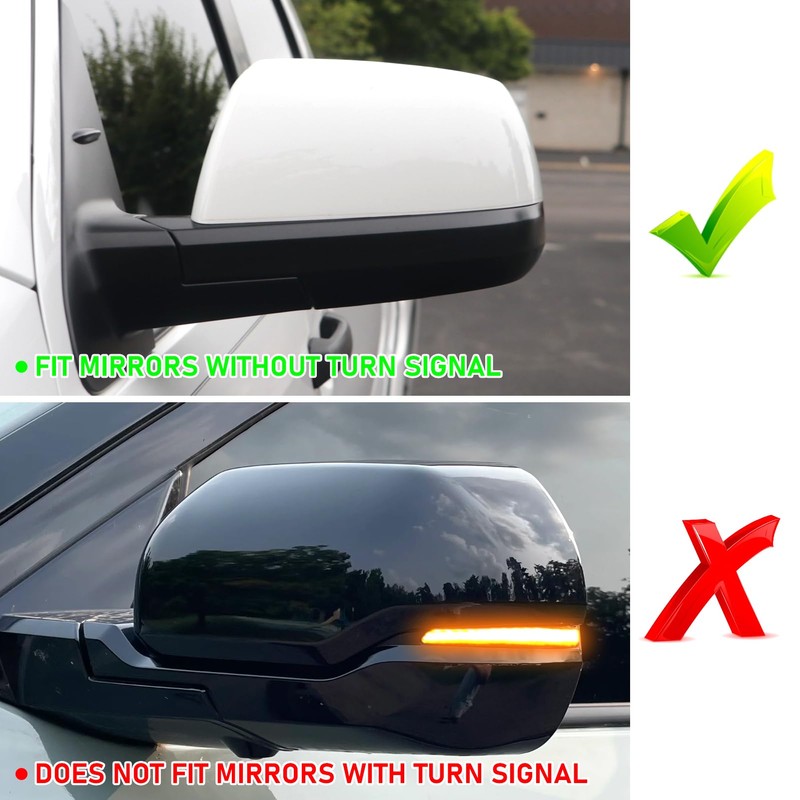 APESER Compatible with Toyota Tundra Sequoia Mirror Cover Replacement 2007-2021,2nd