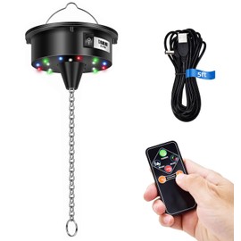 Rotating Disco Ball Motor w/Remote&Light, 5ft Power Cord Easy to Install, 6-12RPM Adjustable Speed Load Up to 16" Mirror Ball, Spinner with 18 LED for DJ Party Decor, Birthdays, Bands, KTV, Outdoors