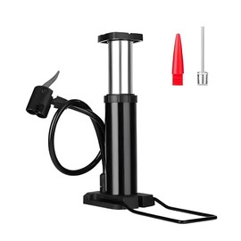 Bike Pump Portable Bicycle Pump Aluminum Alloy Floor Bicycle Pump Mini Bike Floor Pump Free Puncture Repair KitBike Pump Extra Valve and Gas Needle for All Bike Mini Bicycle Pump Small Air Pump