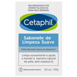 Cetaphil Barra Dermolimpiadora Limpieza Suave sin Resequedad, con Glicerina y Antioxidantes, para Piel Sensible, Seca y Extra Seca, 127g