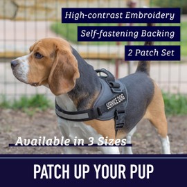 Leashboss Service Dog Patches for Harness | Velcro Patches for Dog Harness or Vest | Do Not Pet Patch, Dog In Training, Service Dog, Emotional Support | Removable Hook and Loop Embroidered Patches